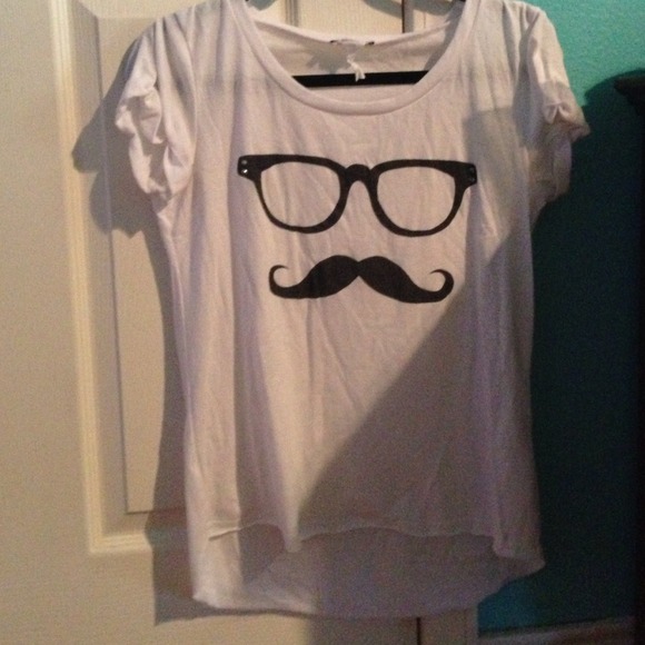 Delia's mustache glasses shirt