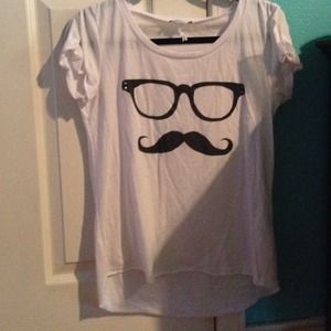 Delia's mustache glasses shirt
