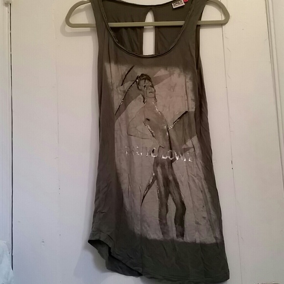 Adorable David Bowie asymmetrical distressed tank