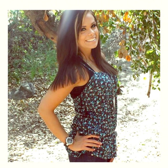 Cute floral, thin strap racer back tank