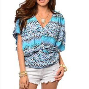 Turquoise aqua summer top