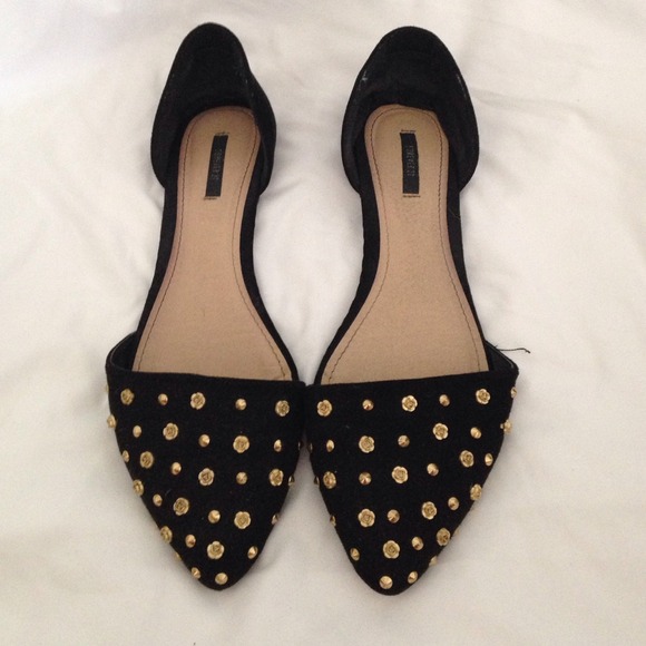 Black studded flats