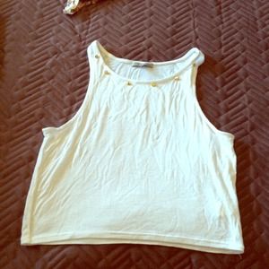 Crop muscle tank with golden studs!