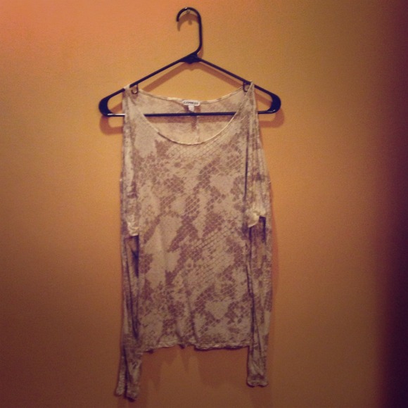 Snake Skin Print Long Sleeve With Shoulder Cutout