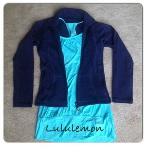 Lululemon Gorgeous NWOT Inkblot Blue Yoga Zip Up 4