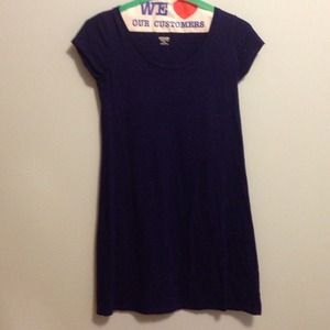 Deep blue Casual t-shirt dress with speckled print