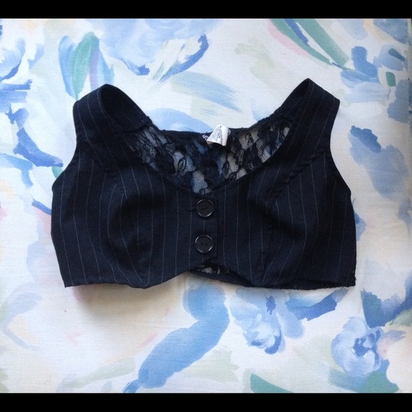 Cropped striped vest