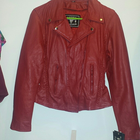 barneys red leather jacket