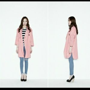Pink loose fit trench coat