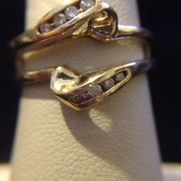 Sold...14k with mosinite ring guard - Picture 2 of 4