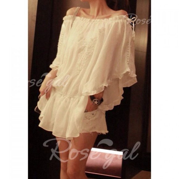 Elegant batwing chiffon dress