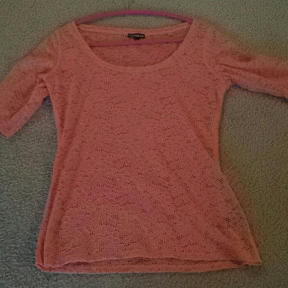 Express Medium Peach Lace Shirt.