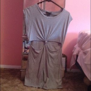Grey with cutouts shirt dress
