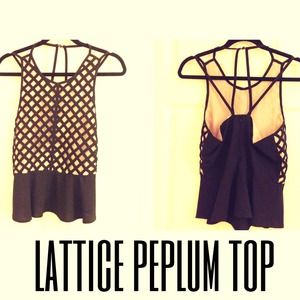 *SOLD* Lattice Peplum Halter Top