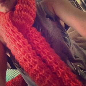 Coral winter scarf