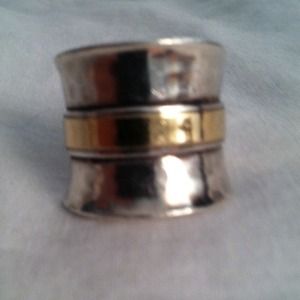 Silpada Sterling Silver ring/gold plated band sz8