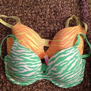 Selling separately. 2 Demi bras.