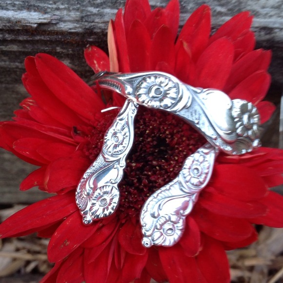 Handcrafted pretty floral earrings. Sweden silver - Picture 3 of 3