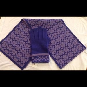 REDUCED: Purple Coach gloves and scarf set - NWT