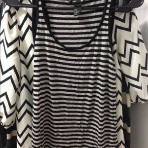 Black and White Striped Basic Tank from H&M