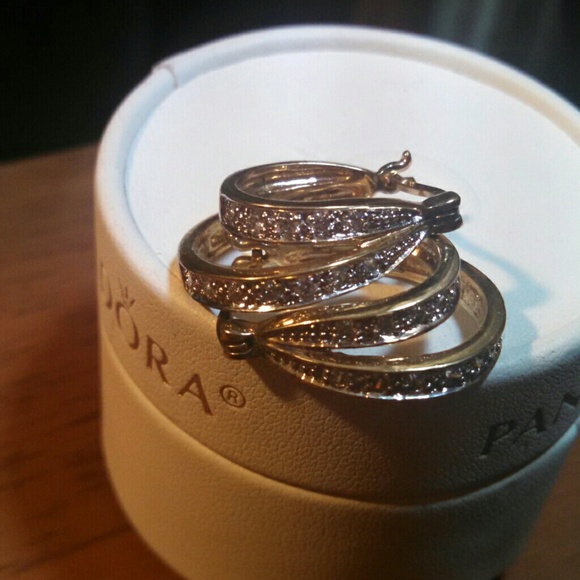 Gold over Sterling silver double huggie earrings