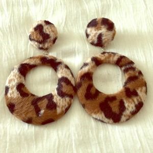 Leopard earrings.