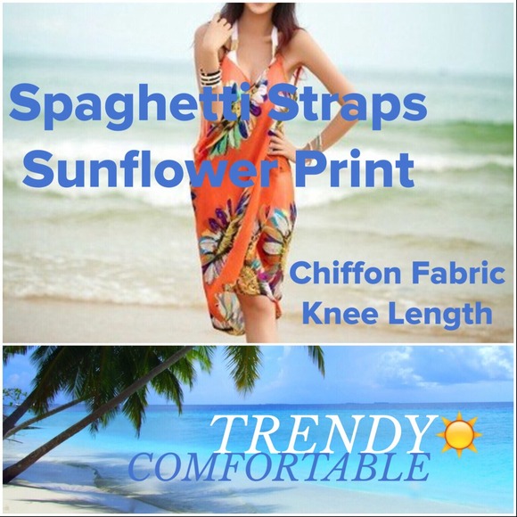 ☀️CHIFFON KNEE LENGTH BEACH DRESS ☀️PICK A COLOR☀️ - Picture 2 of 4