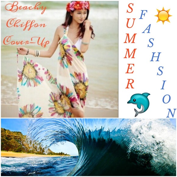 ☀️CHIFFON KNEE LENGTH BEACH DRESS ☀️PICK A COLOR☀️ - Picture 3 of 4