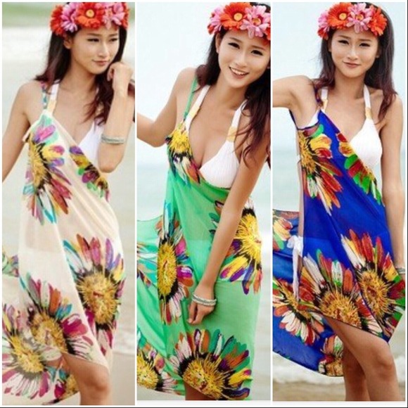 ☀️CHIFFON KNEE LENGTH BEACH DRESS ☀️PICK A COLOR☀️ - Picture 4 of 4