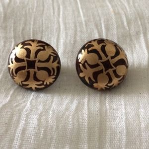 Hawaiian wood painted earrings.