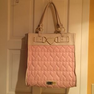 Like new Pink and cream Betsey Johnson Bag