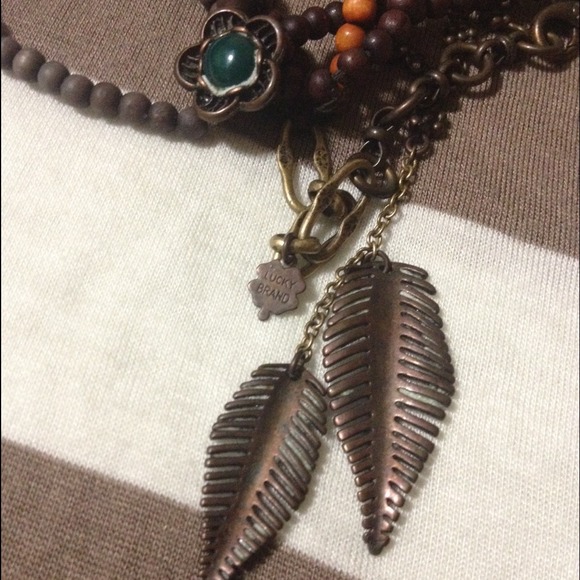 Lucky Brand brass vintage necklace