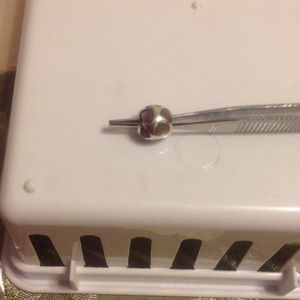 PANDORA  925 LOVE ME BLACK MOTHER OF PEARL CHARM