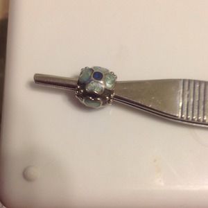 PANDORA 925  BLUE ENAMEL DAISY CHARM