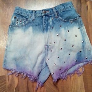 High waisted denim shorts