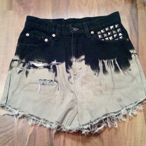 High waisted denim shorts