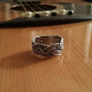 Vintages sterling silver 925 braided rope ring