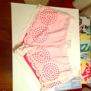 LF white cut out shorts