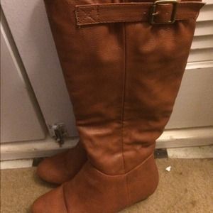Taupe knee high boots