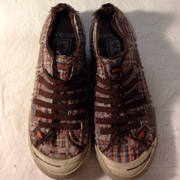 Rocket Dog slip on sneakers in plaid canvas