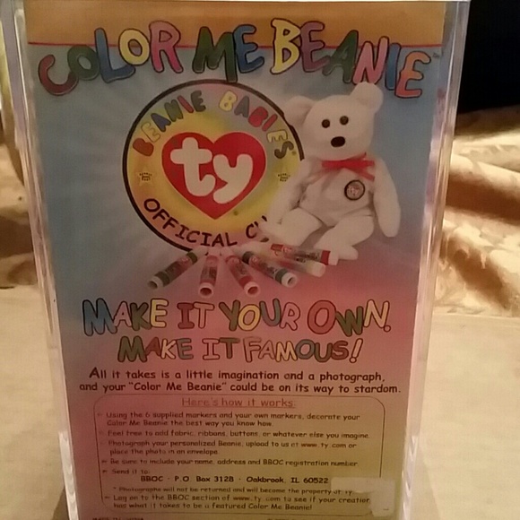 TY BEANIE BABY COLOR ME BEANIE BEAR 2002 - Picture 2 of 2