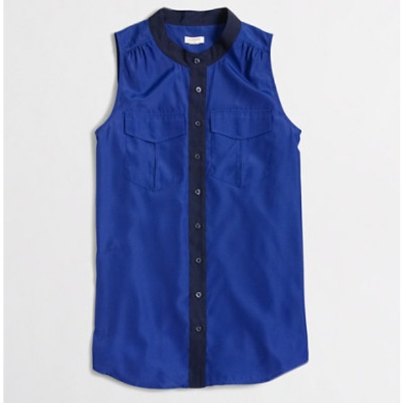 J. Crew Tops - J. Crew Blue Tipped Tank