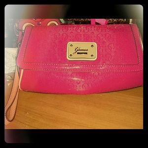 Guess pink clutch