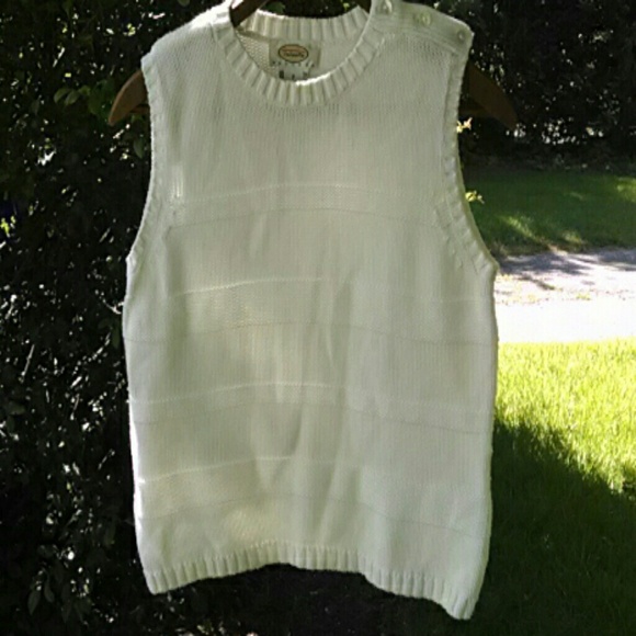 Talbots white sleeveless sweater top