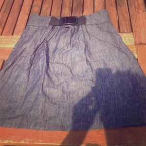 Knee length denim skirt
