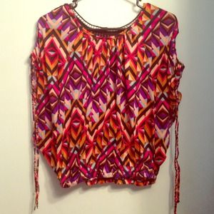 Lace open back shirt