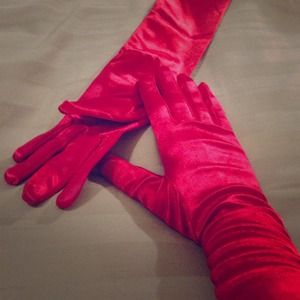 Satin gloves
