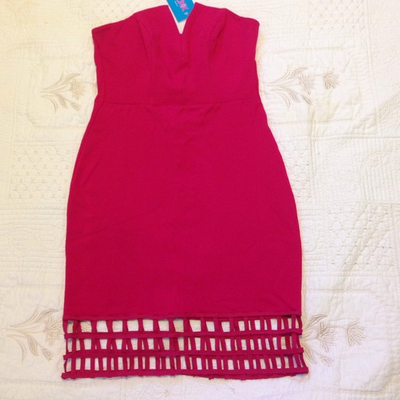 Fuchsia Cage Bottom Dress - Picture 3 of 4