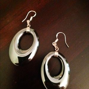 Hematite / sterling silver earrings