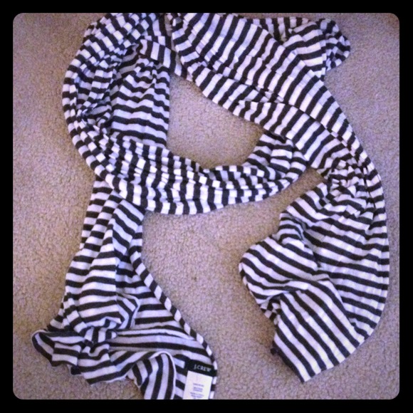 J.Crew Jersey Knit gray/white stripe scarf